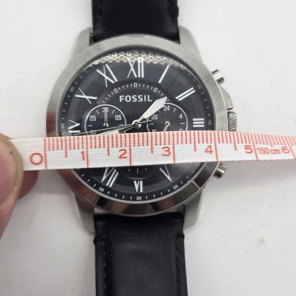 Fossil Grant FS4812 Chrono Chronograph Wrist Watch Leather Strap Mens